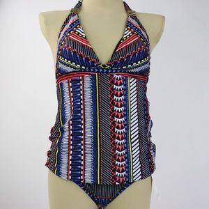 Bar III Vessi Graphic Print Tankini Swimsuit Set Women’s Medium Two-Piece